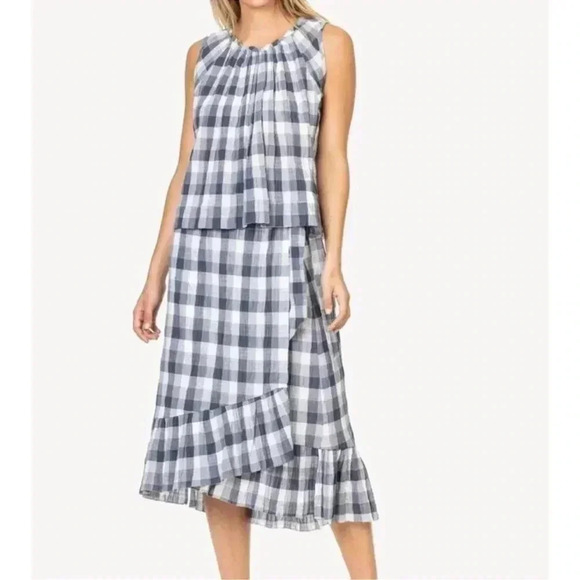 Lilla P Check Woven Wrap Skirt Plaid Tank Top Set size S - Picture 1 of 10
